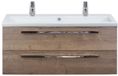 BES LED Seville Badmeubelset 120 cm - 2 Laden Tabacco - Wastafel Djazz Enkel 2 Kraangaten