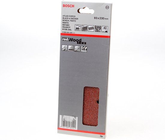 Bosch Professional Bosch 10x Expert C470 schuurpapier met 8 gaten, K40, 93x230mm