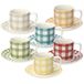 Tognana Porcellane IV68502M237 Ivy Koffiekopjes met schotel, Bone China, Meerkleurig, 6 stuks