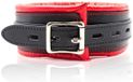 FETISH ADDICT - Collar With Metal Leash Padded Interior Red/black
