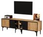 StarTech TV-meubel - Dressoir - Moderne stijl - 4 opbergvakken - 7 poten - 160 × 36,5 × 45 cm - Geschikt voor televisies tot 165 cm - Natuurlijke houtlook / spaanplaat
