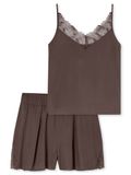 SCHIESSER Pyjama kort Dames Effen Viscose deep brown