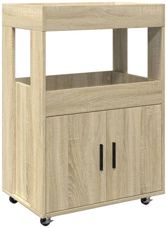 vidaXL Drankkar 60x39,5x89 cm bewerkt hout sonoma eikenkleurig