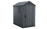 Keter Darwin 4x6 Hout-kunststof schuur - Grijs - 125,8x184,5x205cm