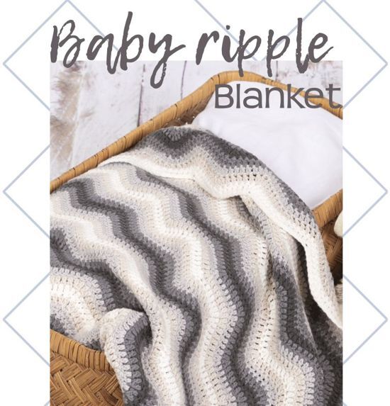 Durable Cosy Fine Baby Ripple Blanket Grey