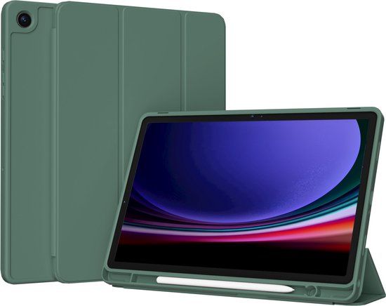 Accezz Tablet Hoes Samsung Galaxy Tab A9 Plus - Book Case - 10.5 inch - Donkergroen