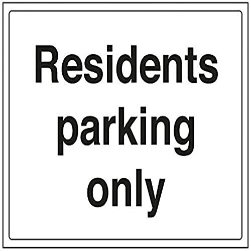 V Safety VSafety Bewoners Parking Only Parking Sign - 400mm x 300mm - 1mm Rigid Plastic