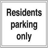 VSafety Bewoners Parking Only Parking Sign - 400mm x 300mm - 1mm Rigid Plastic