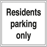 VSafety Bewoners Parking Only Parking Sign - 400mm x 300mm - 1mm Rigid Plastic