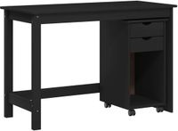 vidaXL Bureau Kast Set 2 st Zwart Massief grenenhout