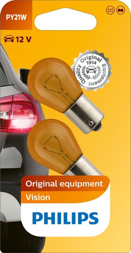 Philips PY21W / BAU15s 12V - Original - Set - Knipperlicht - Oranje - 2 stuks