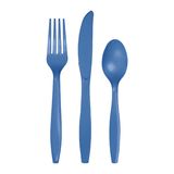 Bleu plastique couverts set 96 pièces