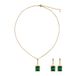 Victoria Hyde London Victoria Hyde Vladimir Schmuck Set Sieradenset Ketting & Oorbellen Geschenkset Hartvormige Korte Sleutelbeenketting Oorbellen Set Lichtgoud en Groen Cadeau Voor Haar