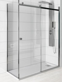 Kinedo Douche Schuifdeur KINESTYLE C+F in een hoek, met vaste wand Transparant Glas