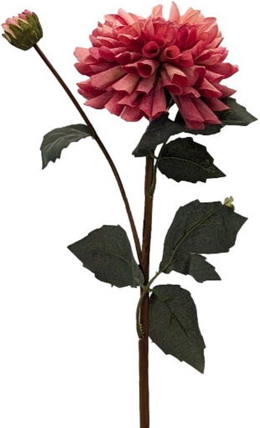 Buitengewoon Boet Kunstbloem dahlia 61 cm, oud roze