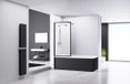 Van Rijn Products Van Rijn badwand 160 cm x 80 cm, 8 mm helder glas incl. glasbehandeling, zwart aluminium profiel