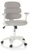 Chaise de bureau enfant, ergonomique, revêtue de tissu, gris et blanc, avec réglage de la hauteur