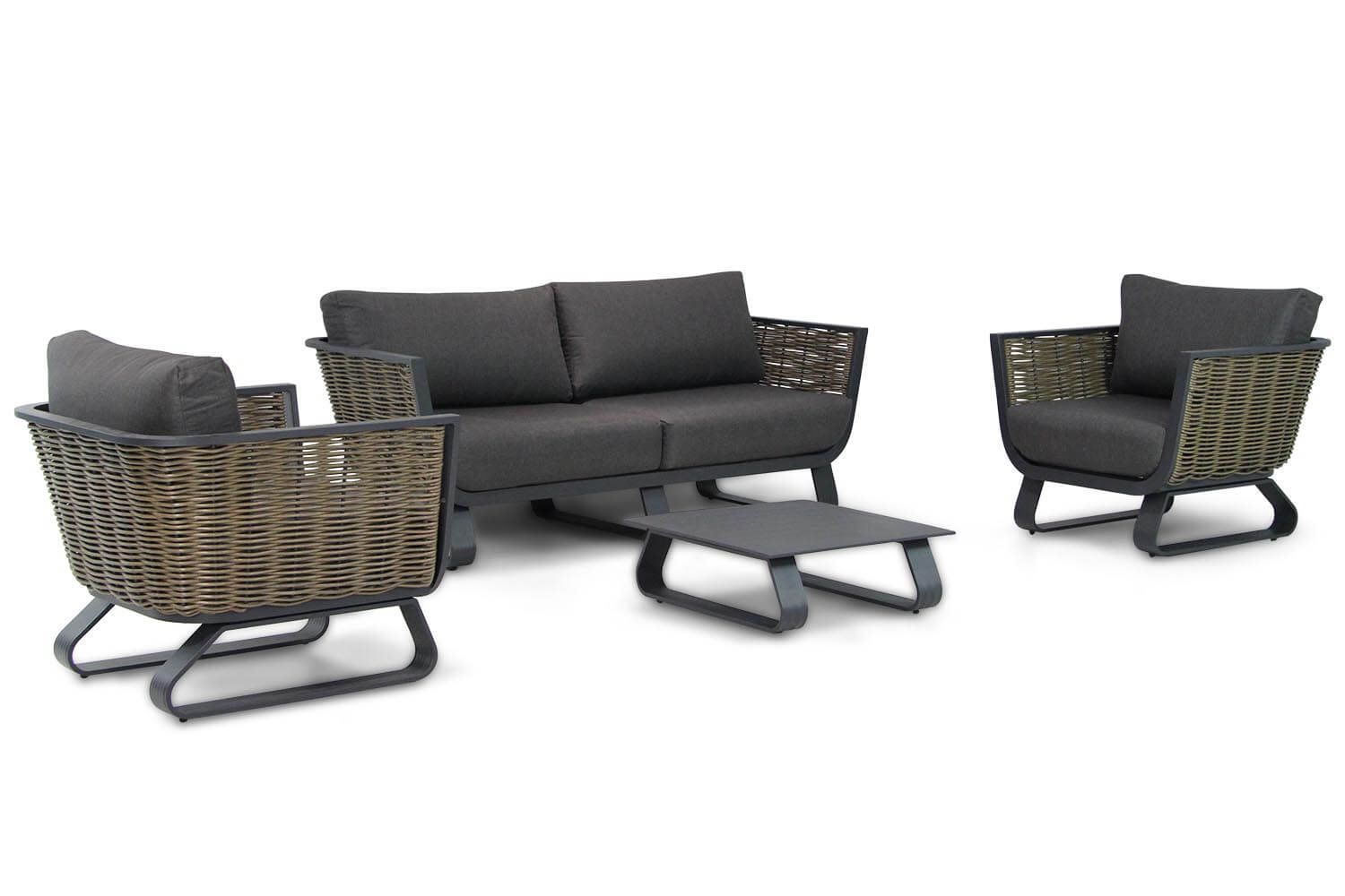 Santika Furniture Santika Tika stoel-bank loungeset 4-delig