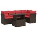 vidaXL Loungeset met kussens, polyrotan, acacia, bruin