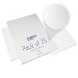 Craft UK 2251 C5 Linnen Kaart en Envelop Pak van 25 - Wit