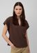 s.Oliver T-shirt V-hals Korte mouw Effen Mokka Polyester Vrouwen 36