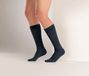 Sanyleg Uniseks kniekousen van katoen met gegradueerde compressie, gemiddelde compressiegraad, kleur donkerblauw, maat M