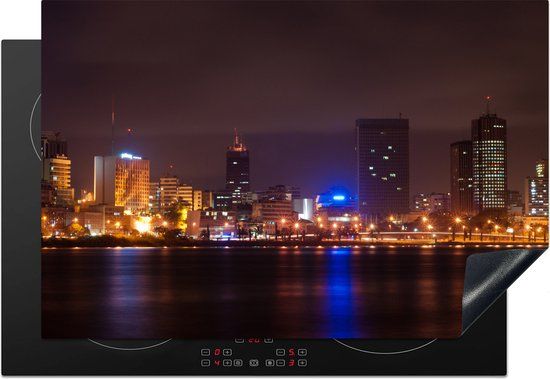 KitchenYeah® Inductie beschermer 77x51 cm - Stad Abidjan in Ivoorkust - Inductiebeschermer