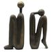 Lukitas Denker decoratieve boekensteunen, antislip, set beeldjes als boekensteun voor plank, woonkamer, kantoor of interieurdecoratie, hars, 1 paar/2 stuks, 23 cm