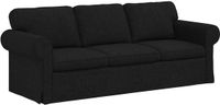 vidaXL Bank Zwart Stof 215 x 82 x 80 cm