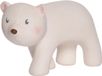 Tikiri: MON PREMIER ANIMAL POLAIRE / OURS BLANC 8cm, en caoutchouc naturel, avec grelot, avec carte de suspension, 0+