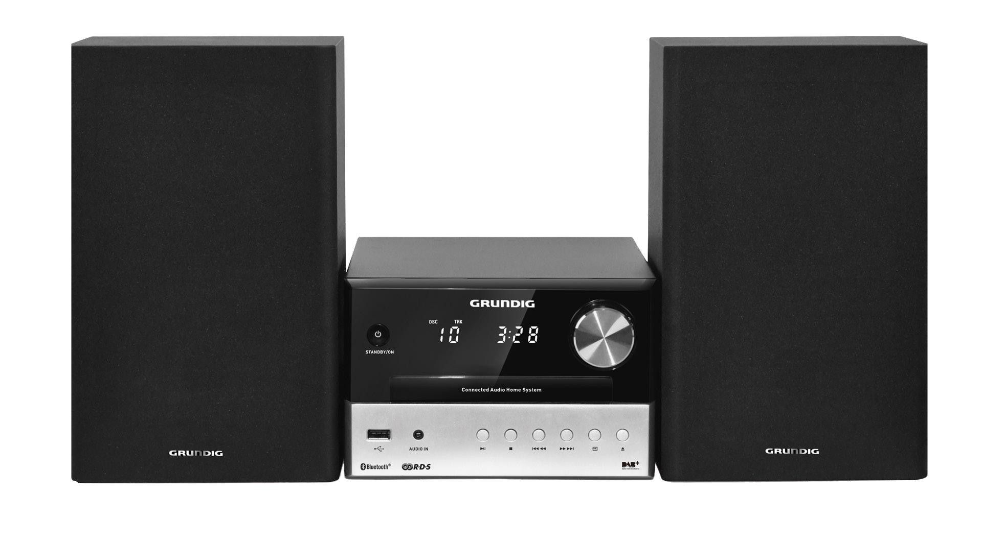 Grundig CMS 3000 BT DAB+ Home Audio Micro System - 30W - Black/Silver
