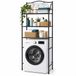 Merkloos Wasmachine rek - 163 x 60 x 23 cm - zwart