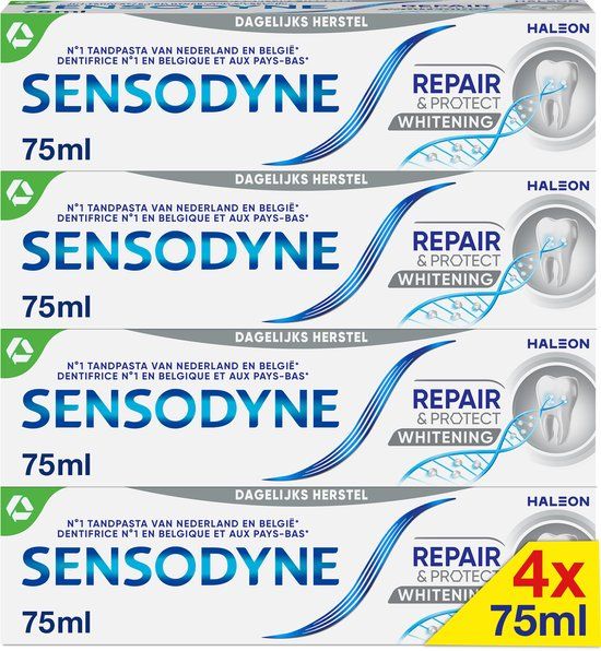 Sensodyne Repair & Protect Whitening Tandpasta - 4 x 75ml - Voor gevoelige tanden