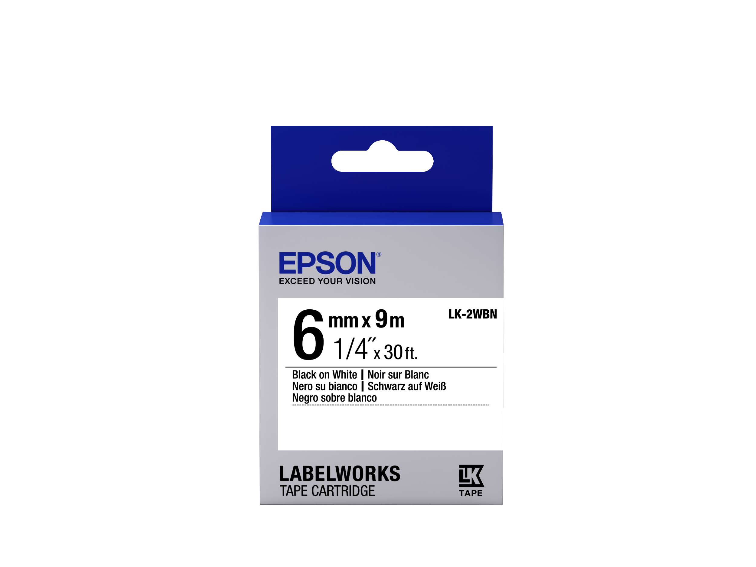 Epson Standard Tape - LK-2WBN Std Blk/Wht 6/9