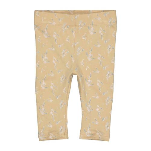 LEVV Newborn Baby Floral Regular Fit Pants - Organic Cotton - Yellow Green