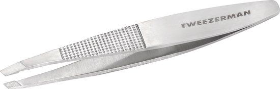 Tweezerman Slant Tweezer Wide Grip – Professioneel Wenkbrauwpincet Met Brede Grip – Roestvrij Staal