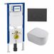 Geberit QeramiQ Dely Swirl Toiletset - 36.3x51.7cm - Geberit UP720 Duofix Sigma inbouwreservoir - 35mm zitting - bedieningsplaat mat antraciet - ronde knoppen - glans wit
