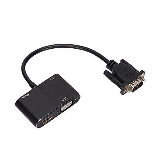 banapo Multiport VGA Adapter, Corrosiebestendig VGA naar VGA High Definition Multimedia Interface Adapter Stabiel Duurzaam voor Computer