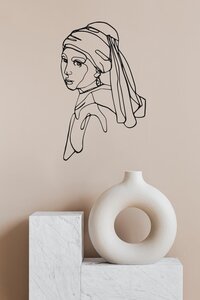 Meisje met de parel - Metalen wanddecoratie - 50 cm - Industrieel