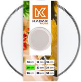KADAX Glazen Deksel Met Siliconen Handvat, Hittebestendig, Diameter 20 cm, Beige