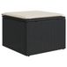 VidaXL Tuinkruk met kussen 55x55x37 cm poly rattan zwart