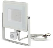 V-TAC LED Draaibare Schijnwerper - Samsung - PIR Sensor - IP65 Waterdicht - Wit - 50W - 4000 Lumen - 3000K