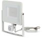 V-TAC LED Draaibare Schijnwerper - Samsung - PIR Sensor - IP65 Waterdicht - Wit - 50W - 4000 Lumen - 3000K