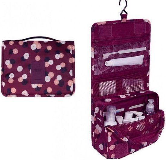 Ziaja Ophangbare Toilettas met Haak - Reis Toilet Tas Bag en Travel Organizer - Rood