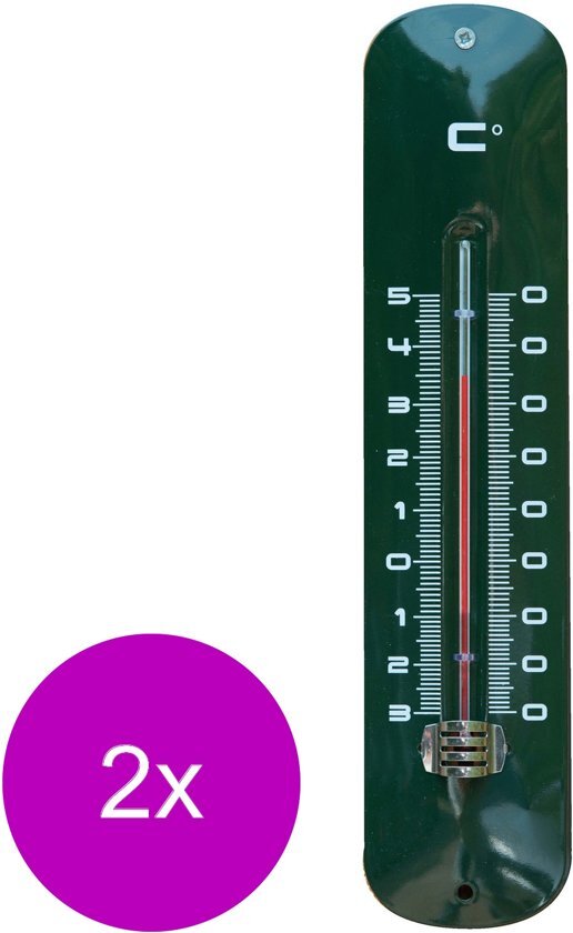 Nature Muurthermometer - Thermometer - 2 x Groen