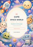 My cute space world: 50 galactic coloring pages