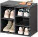 Kesper Schoenenrek met zitvlak - donkergrijs - 5 paar schoenen - spaanplaat - L51xB30xH48 cm