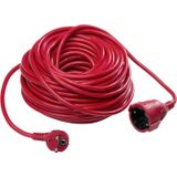 as - Schwabe Kunststoff-Verlängerung – 50 m Verlängerungskabel – 230 V, 16 A Verlängerungsleitung mit Schuko / Euro Stecker und Kupplung – Stromverlängerungskabel für Innenbereich – IP20 – Rot I 60359
