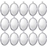 Merkloos / Sans marque 15x Transparante kunststof eieren decoratie 6 cm - Knutselen DIY eieren vullen - Pasen thema plastic vulbare paaseieren