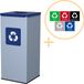 Alda Eco Square Bin, Prullenbak - 60L - Grijs/Blauw - Rechthoekig - RVS
